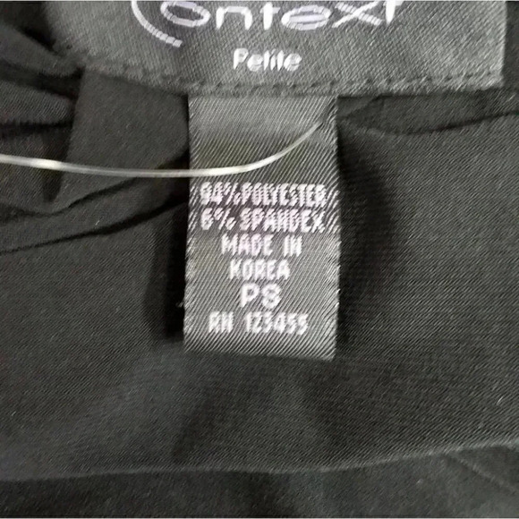 Context NWT Pleated Black Trapeze Shift Dress Oversized Petite Small - Picture 8 of 10